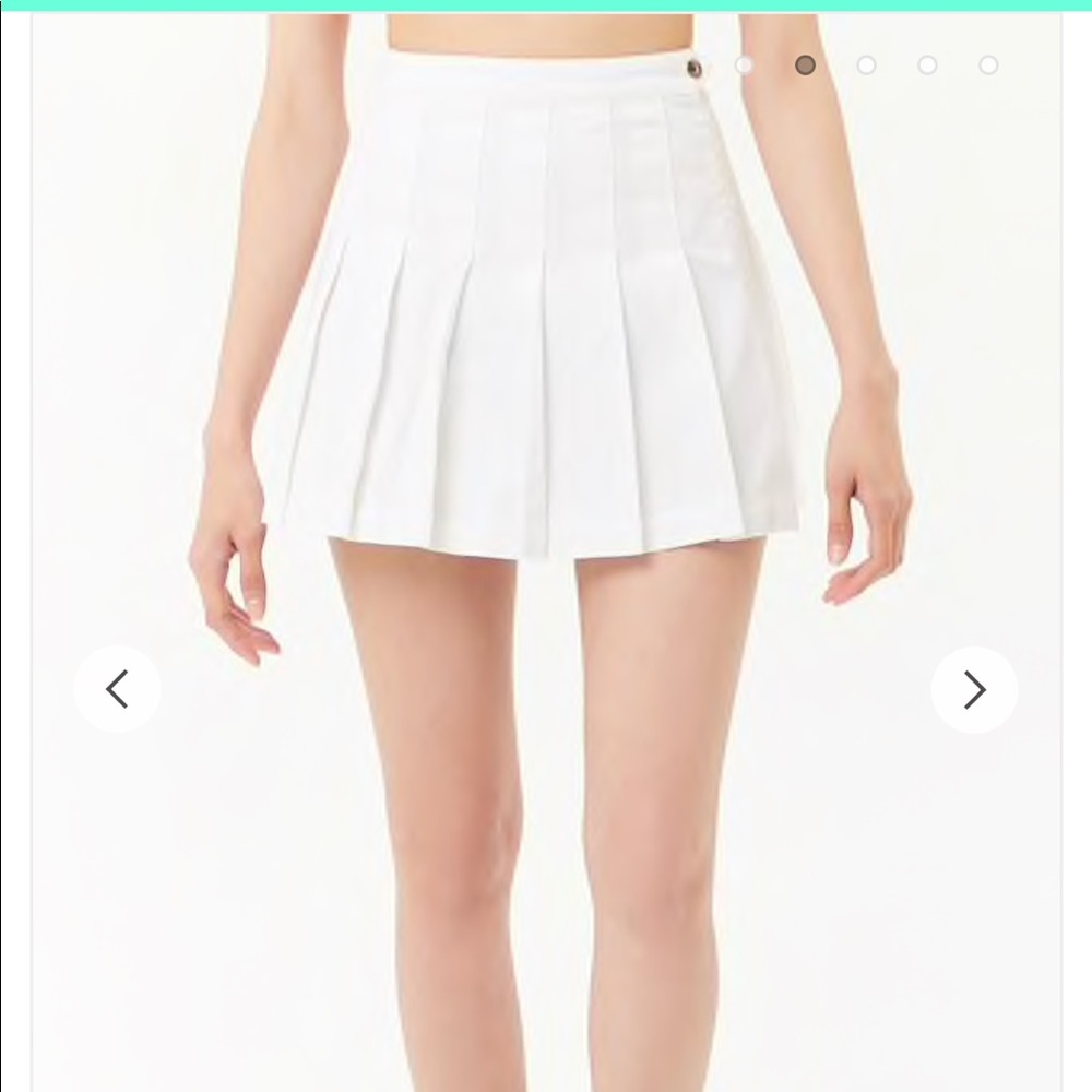 White denim pleated skirt